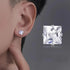 2 Pairs of 316L Surgical-Steel Black & Silver Square CZ Men Women Stud Earrings